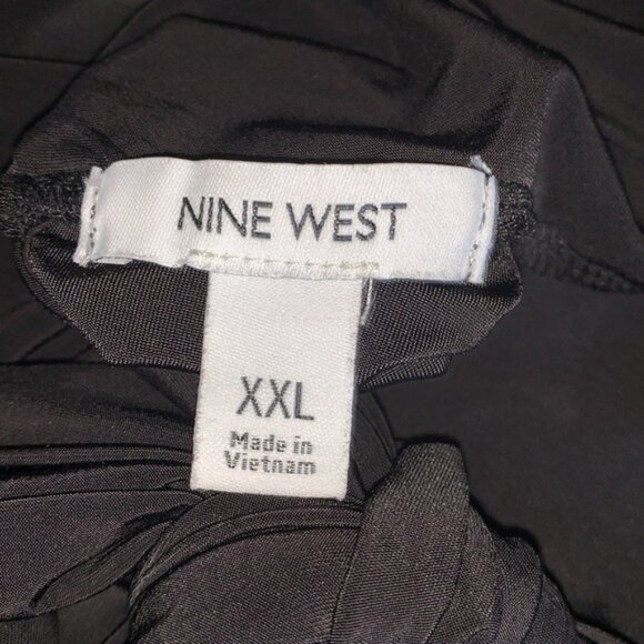 Nine West Black Long Sleeve Blouse With Tie Neck Detail XXL Polyester Spandex - Picture 3 of 9